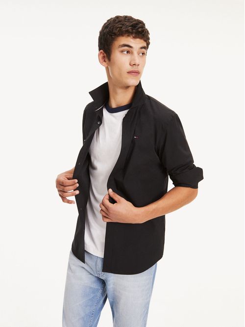 Camisa de algodón elástico y corte slim TH