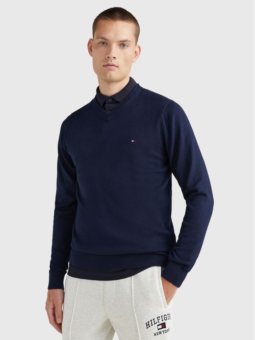 SWEATER PIMA ORG CTN CASHMERE V NECK