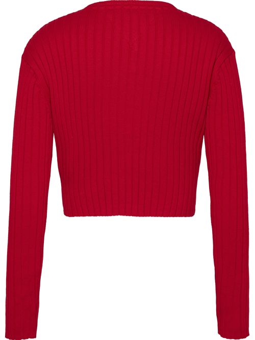 SWEATER TJW BXY CROP RIB VNECK SWEATE