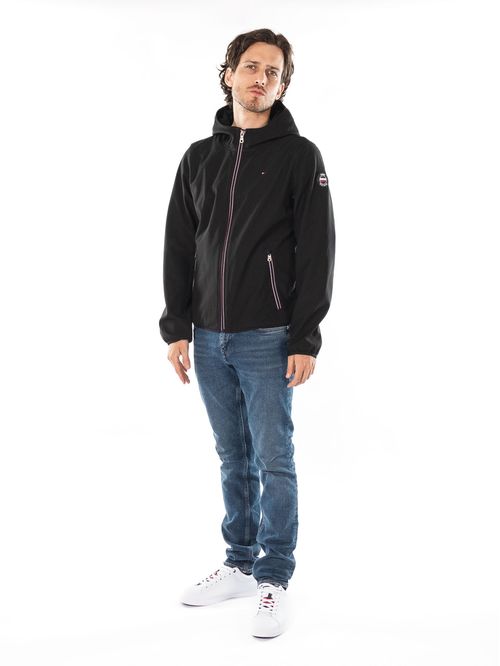CASACA SOFTSHELL HOODY WITH RUBBER P
