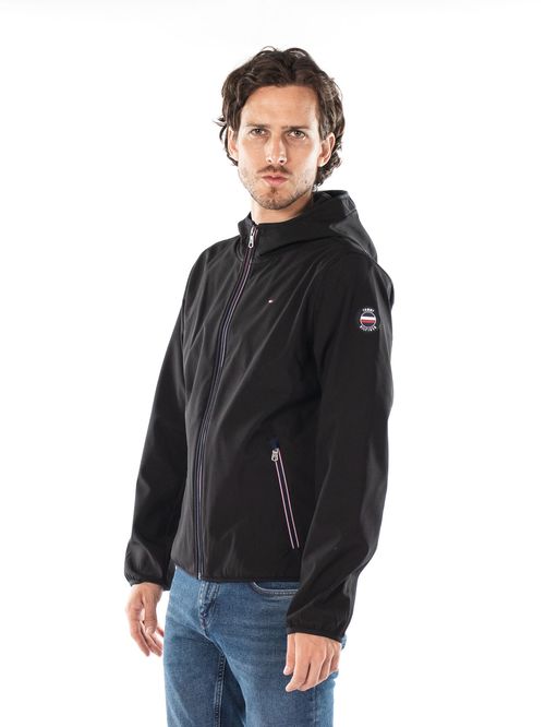 CASACA SOFTSHELL HOODY WITH RUBBER P