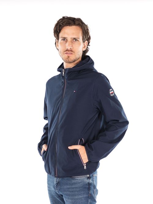 CASACA SOFTSHELL HOODY WITH RUBBER P