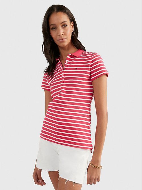 POLO  W SHORT SLEEVE SLIM POLO STRIP