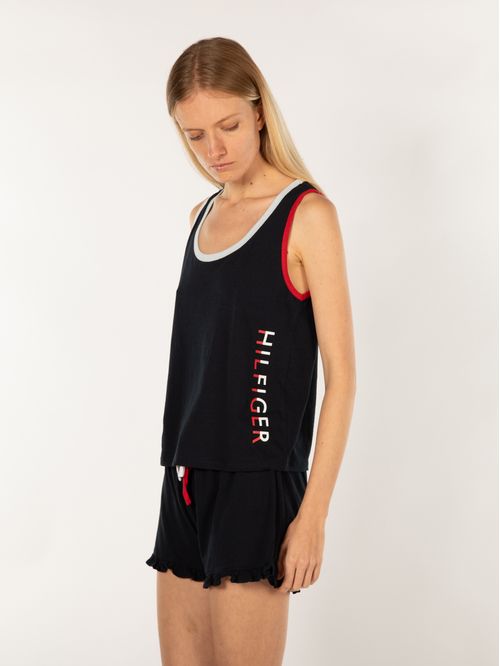 PIJAMA HILFIGER LOGO TANK RUFFLE SHOR