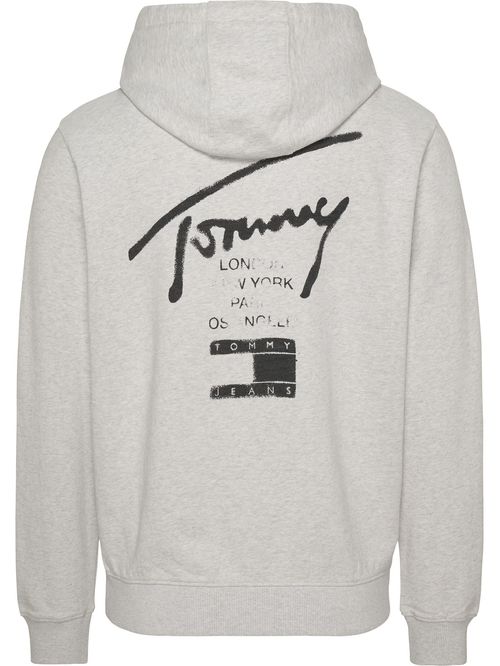 SWEATSHIRT TJM REG TOMMY SPRAY PAINT HOOD