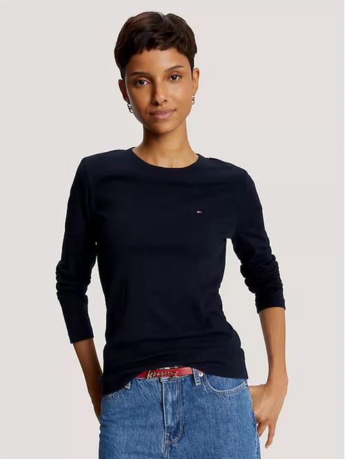 CAMISETA W SLIM NEW C- NK LS FAVE TEE