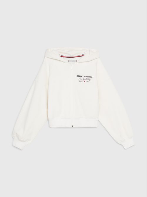 SWEATSHIRT TOMMY SCRIPT ZIP THROUGH HOODI NIÑA