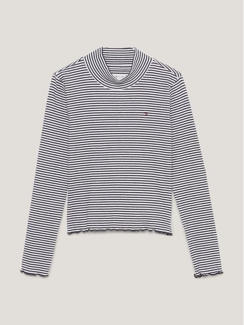 CAMISETA STRIPE MOCK NECK TOP L/S NIÑA