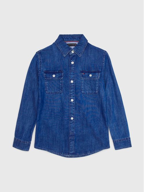 CAMISA ESSENTIAL DENIM SHIRT L/S NIÑO