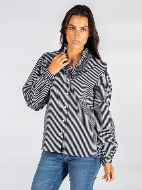 BLUSA STRIPE RFFL NCK TOP