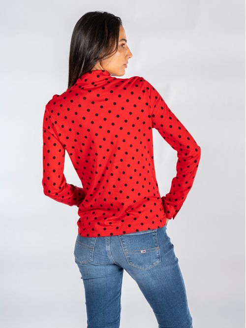 CAMISETA L-S DOT TIE NECK TOP