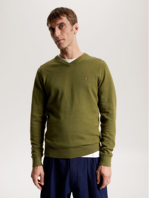 SWEATER PIMA ORG CTN CASHMERE V NECK