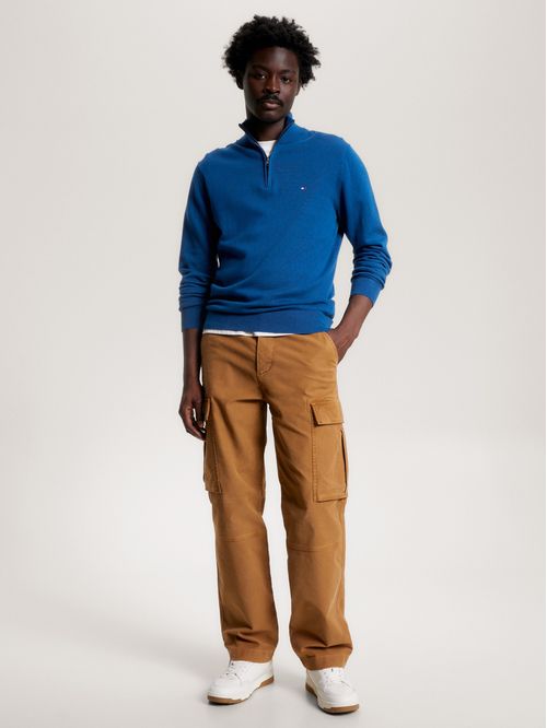 SWEATER PIMA ORG CTN CASHMERE ZIP MOCK