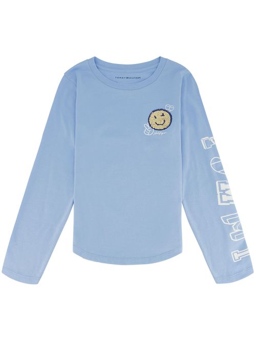 SMILEY SEQUIN LS TEE NIÑA