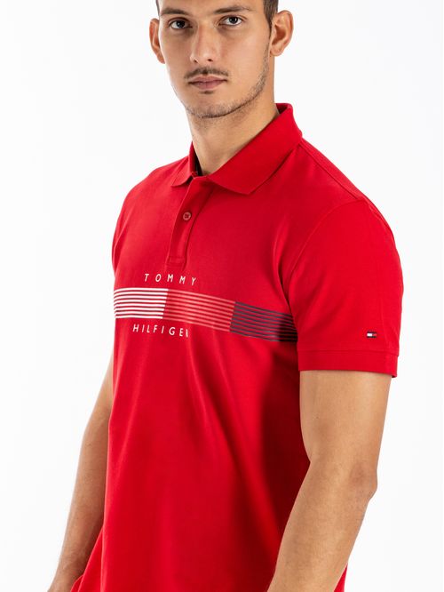 POLO M CHEST RWB GRAPHIC REG POLO