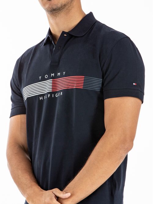 POLO M CHEST RWB GRAPHIC REG POLO