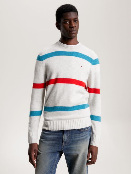 SWEATER MULTI HTR MERINO STP CREW NK