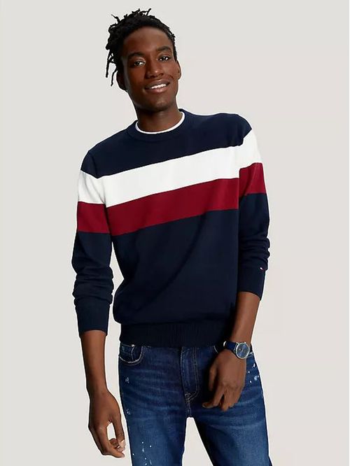 SWEATER  M STRIPE CREW NECK