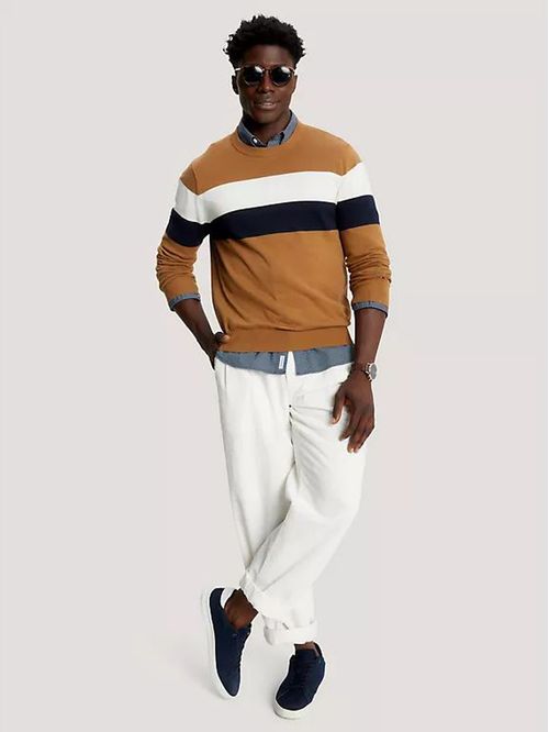 SWEATER  M STRIPE CREW NECK