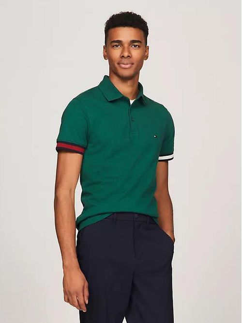 POLO M FLAG CUFF SLEEVE LOGO SLIM F