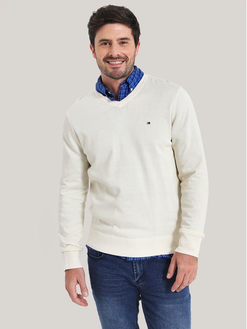 SWEATER CLASSIC COTTON V NECK TH