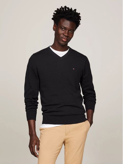 SWEATER CLASSIC COTTON V NECK