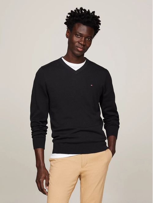 SWEATER CLASSIC COTTON V NECK TH