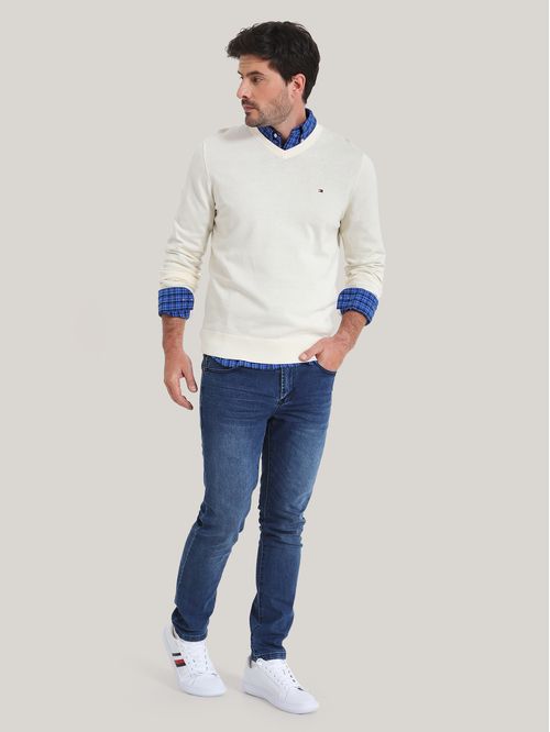 SWEATER CLASSIC COTTON V NECK