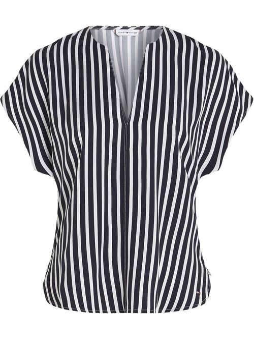 BLUSA FLUID STRIPE VN SS BLOUSE