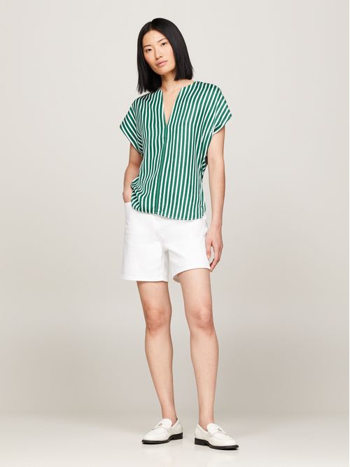 BLUSA FLUID STRIPE VN SS BLOUSE