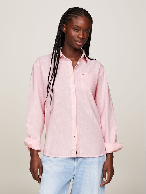 BLUSA TJW BOXY STRIPE LINEN SHIRT