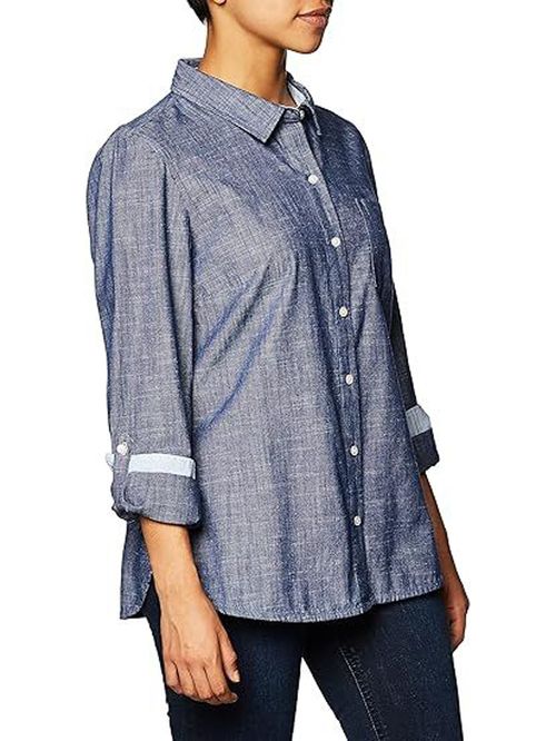 BLUSA ROLL TAB- CHAMBRAY