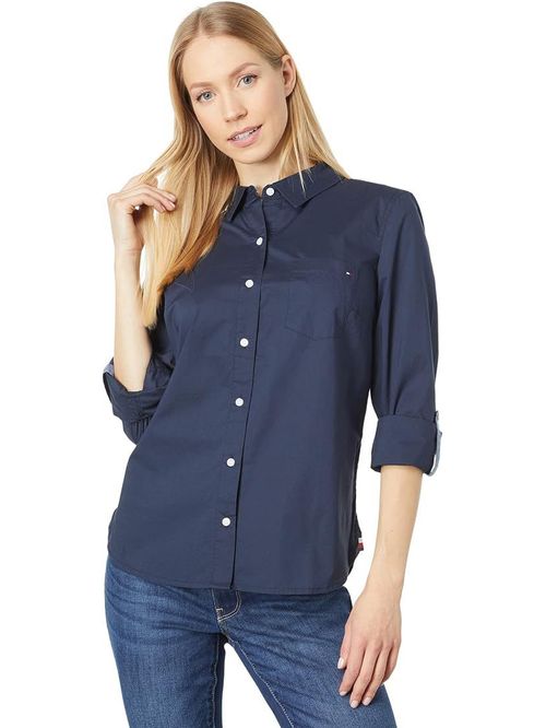 BLUSA ROLL TAB- SOLID