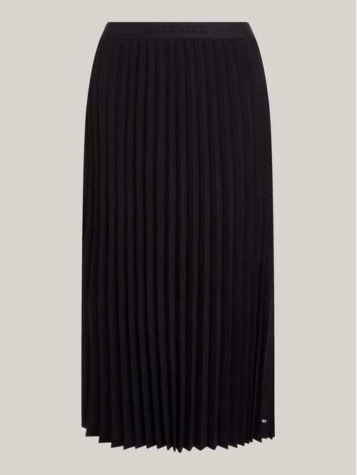 FALDA FLUID TWILL PLEATED MIDI SKIRT