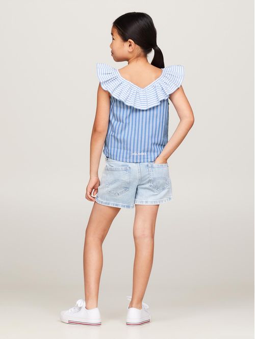 BLUSA MIXED STRIPE FRILL TOP