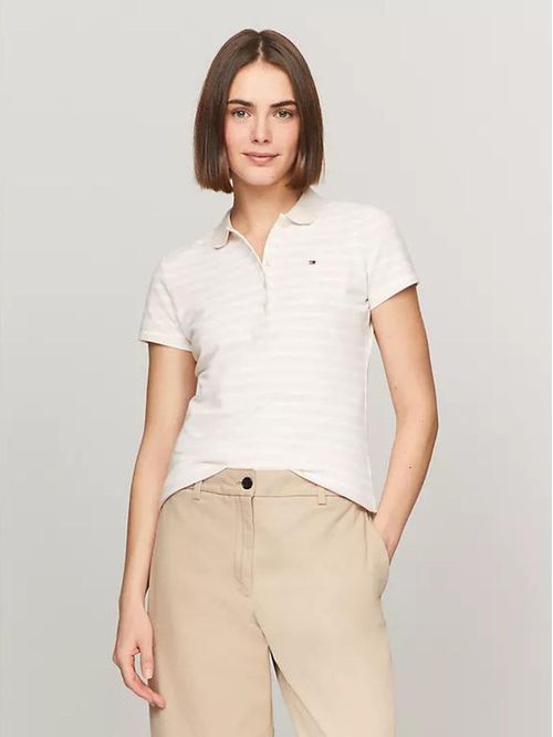 POLO W SHORT SLEEVE SLIM POLO STRIP