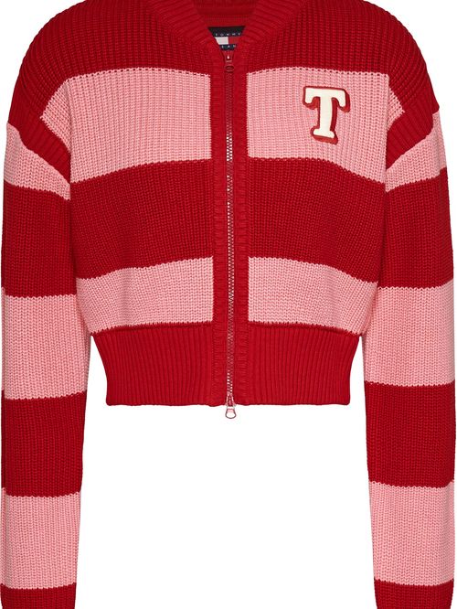 SWEATER TJW LETTERMAN STRIPE CARDIGAN