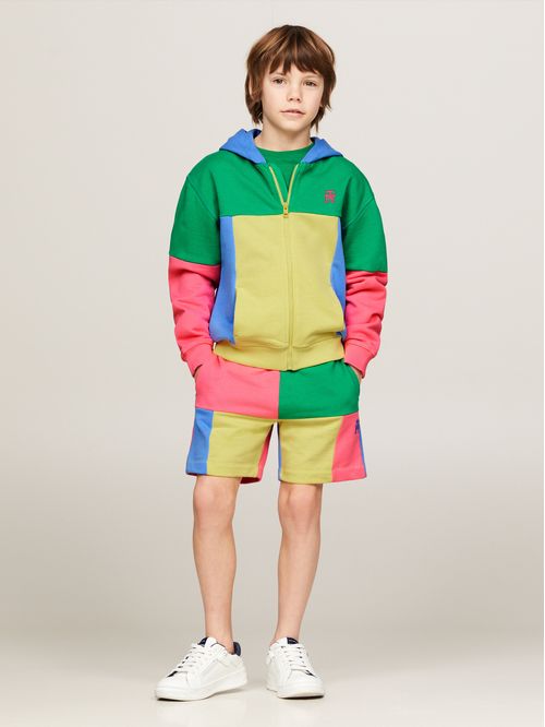 SWEATSHIRT U COLORBLOCK MONOGRAM ZIP HOOD NIÑO