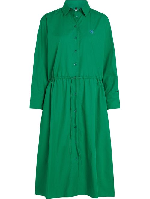 VESTIDO MD BLOUSON LS MIDI SHIRT DRESS