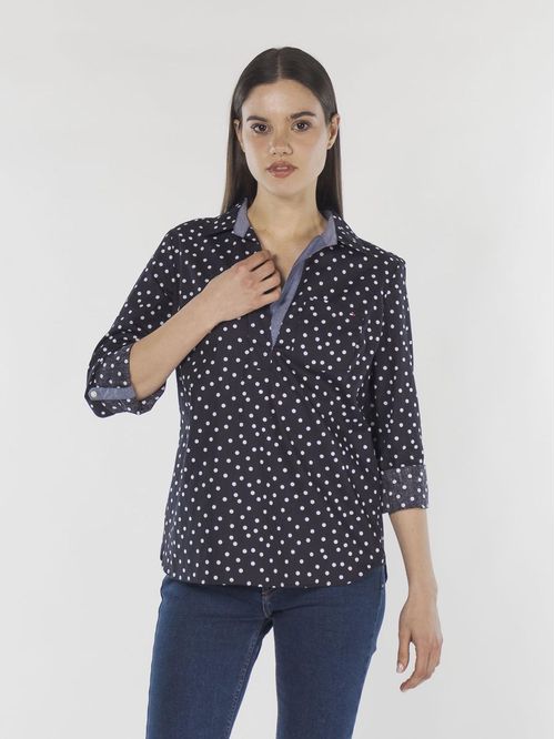 BLUSA OPN PLKT PPVR- DOT