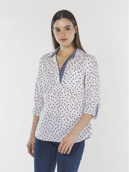 BLUSA OPN PLKT PPVR- DOT