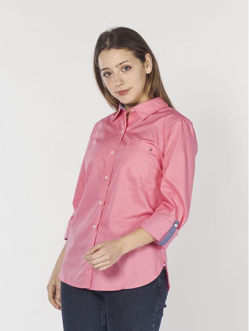 BLUSA SOLID ROLL TAB