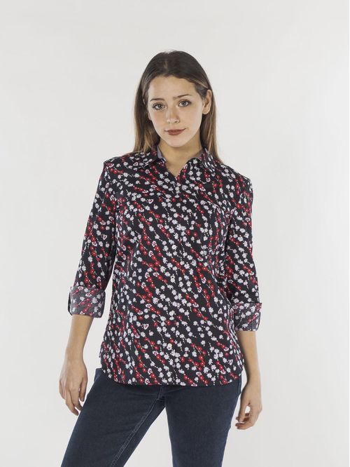 BLUSA DITSY ROLL TAB