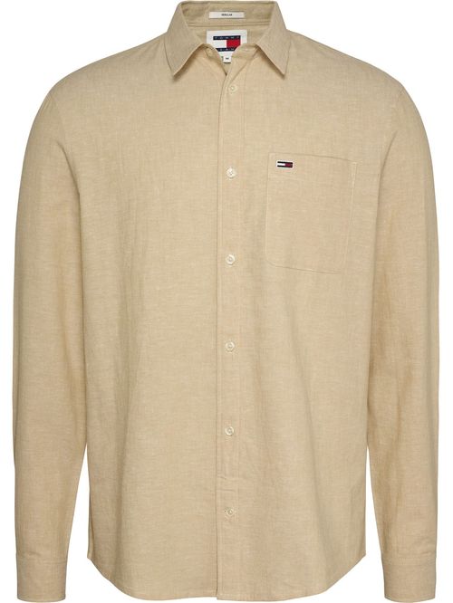 CAMISA M/L TJM REG LINEN BLEND SHIRT