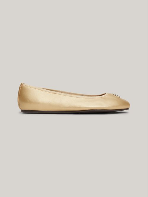 ZAPATOS GOLD LEATHER BALLERINA