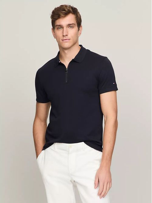 POLO M/C M DC INTERLOCK ZIP SLIM POLO
