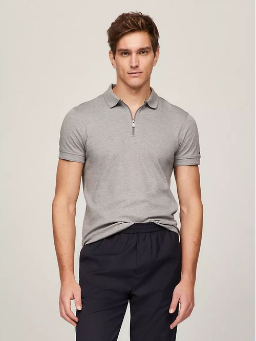 POLO M/C M DC INTERLOCK ZIP SLIM POLO