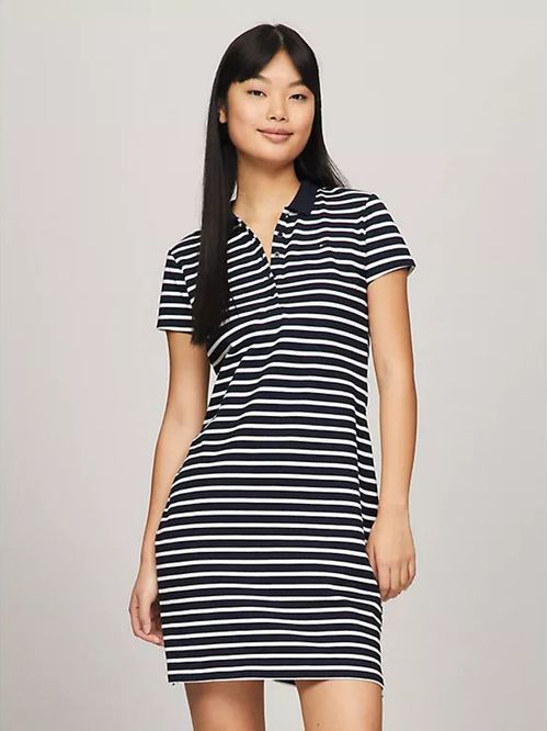 VESTIDO W SLIM STRIPE POLO DRESS