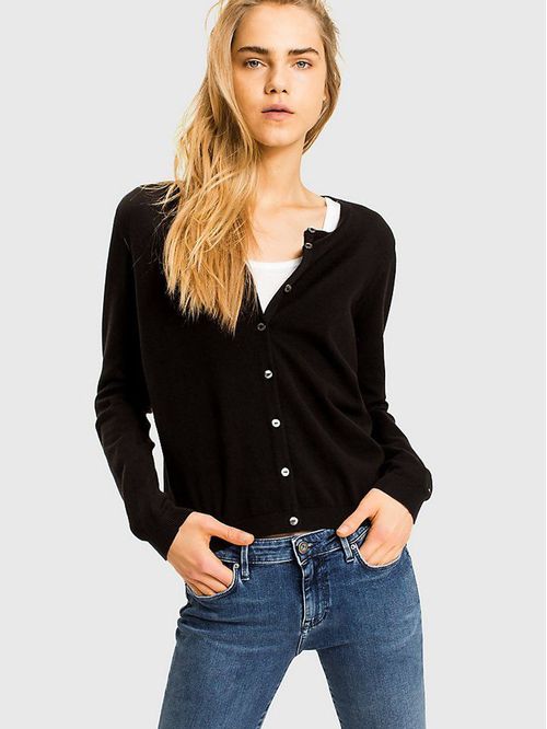 SWEATER W HERITAGE BUTTON UP CARDIGAN TH