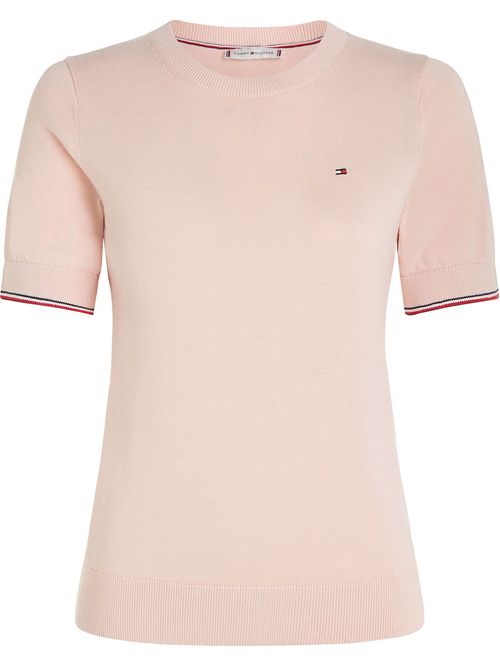 SWEATER CO JERSEY STITCH C-NK SS SWEAT